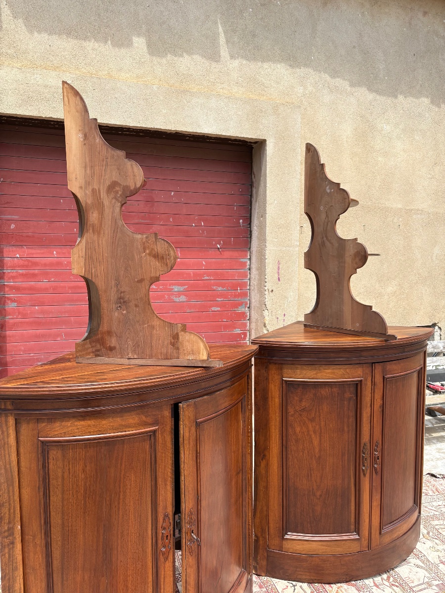 Paire  d’encoignures Galbees restauration époque XIXe siècle-photo-3