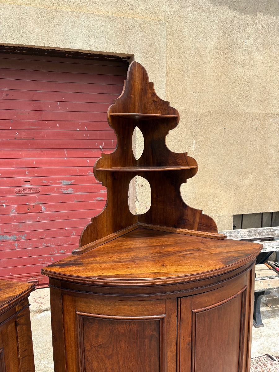 Paire  d’encoignures Galbees restauration époque XIXe siècle-photo-4