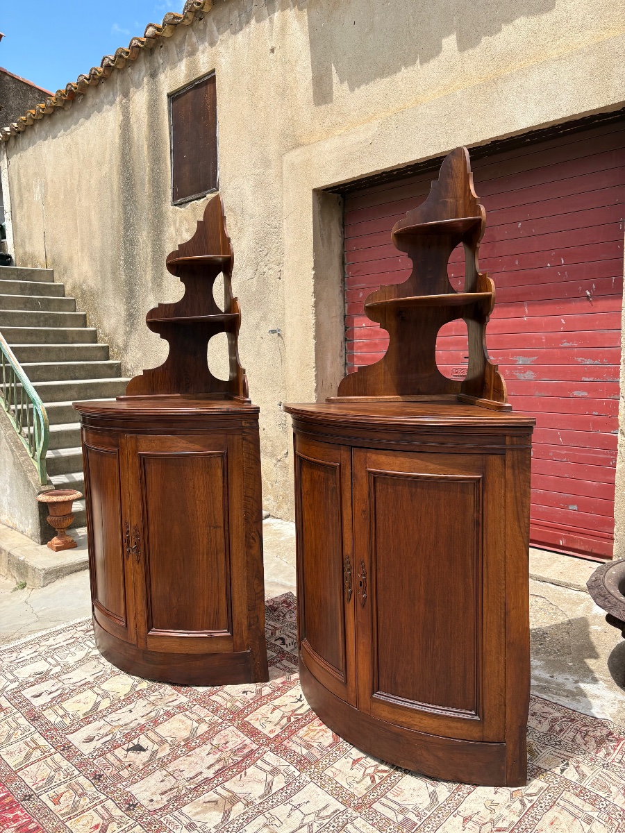 Paire  d’encoignures Galbees restauration époque XIXe siècle-photo-3