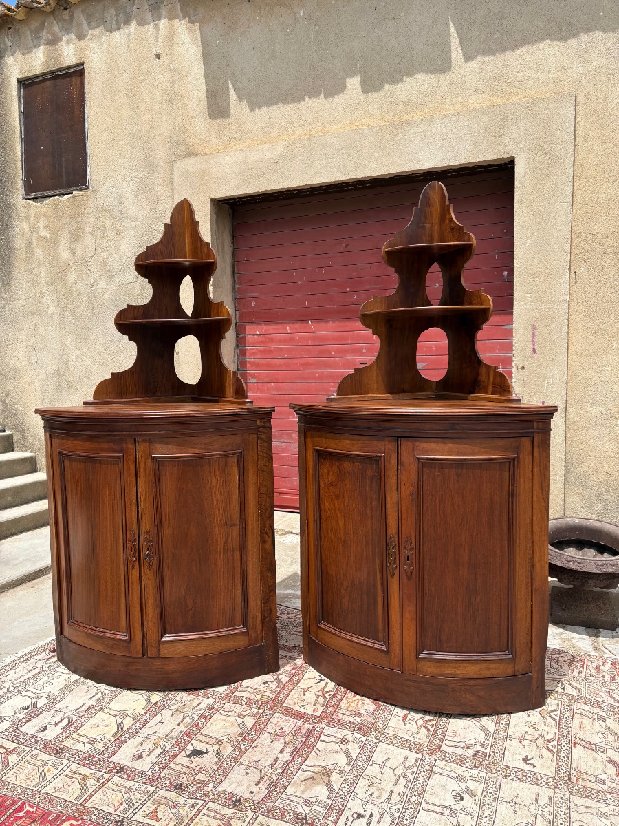 Paire  d’encoignures Galbees restauration époque XIXe siècle-photo-5