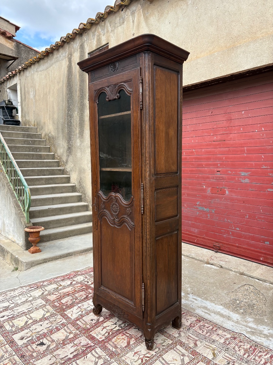Bonnetière, vitrée  régence, en chêne d’époque 19e-photo-4