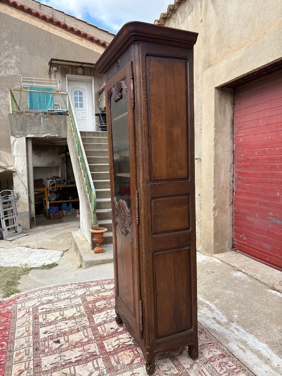 Bonnetière, vitrée  régence, en chêne d’époque 19e-photo-2