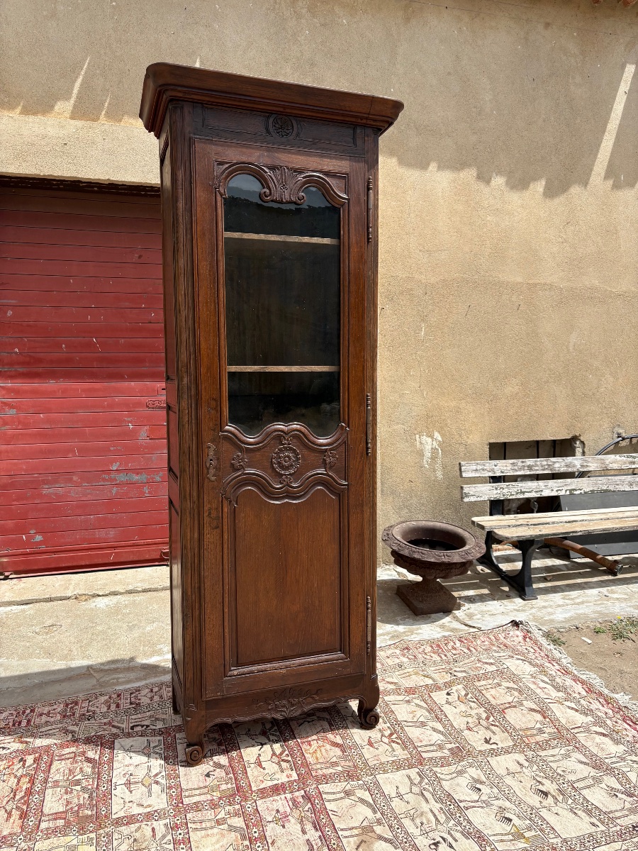 Bonnetière, vitrée  régence, en chêne d’époque 19e-photo-5