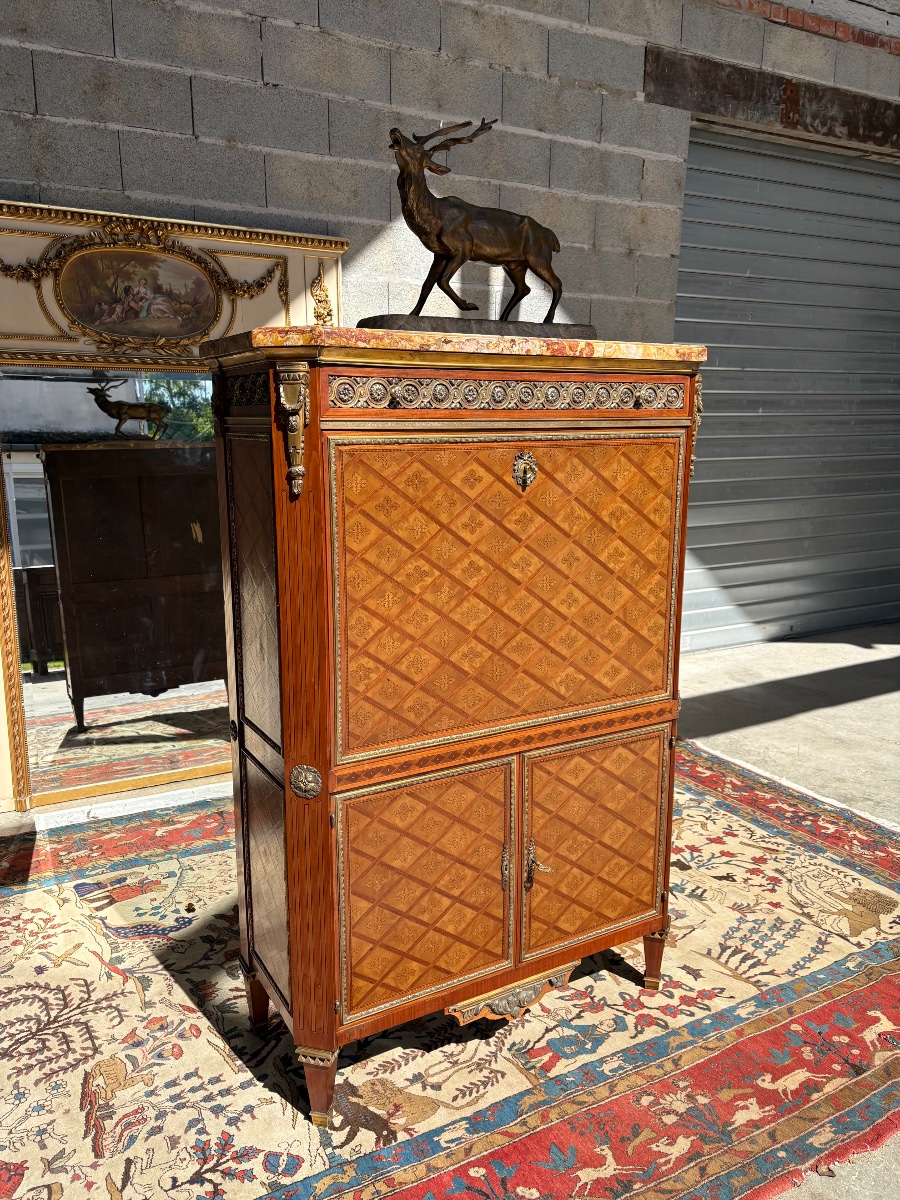 Secrétaire abattant Louis XVI d’époque XIXe siècle-photo-2