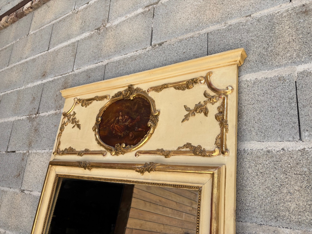 Trumeau Louis XVI, en bois doré d’époque XVIIIe siècle-photo-4