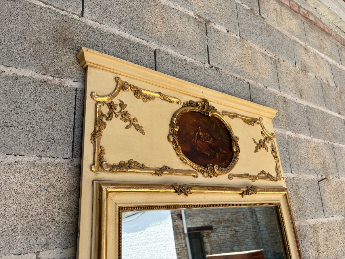 Trumeau Louis XVI, en bois doré d’époque XVIIIe siècle-photo-1