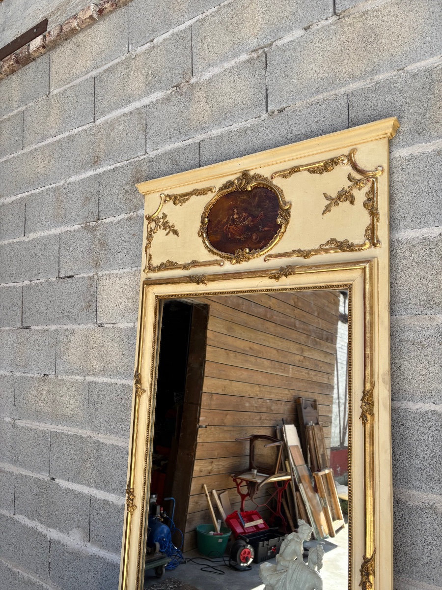 Trumeau Louis XVI, en bois doré d’époque XVIIIe siècle-photo-5