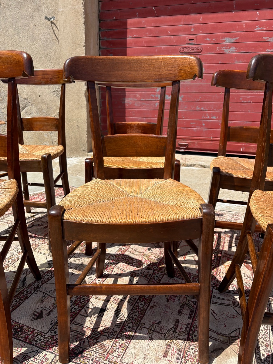 Suite de six chaises, restauration en acajou d’époque XIXe siècle-photo-4
