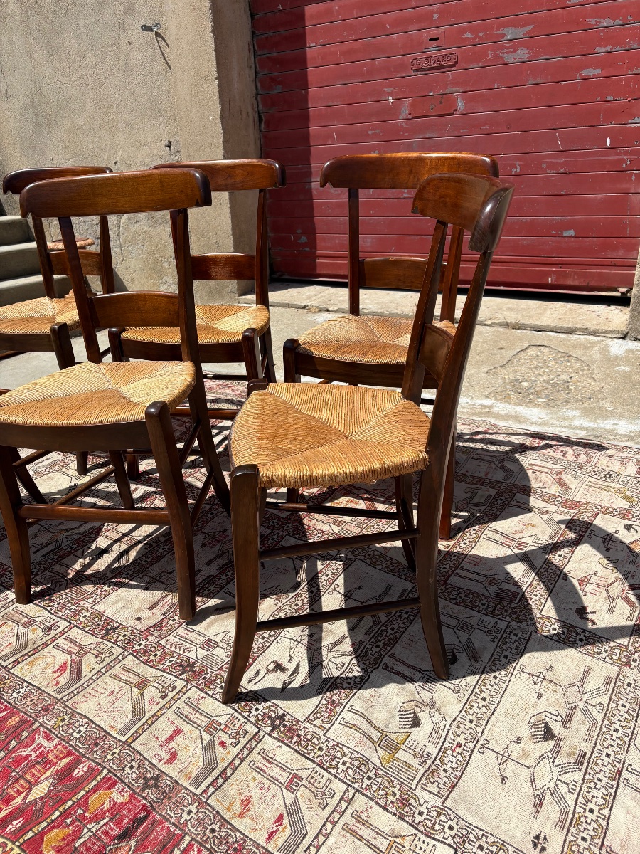 Suite de six chaises, restauration en acajou d’époque XIXe siècle-photo-6
