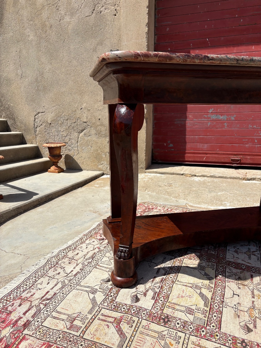 Console Table, Restored In 19th-century Mahogany-photo-4