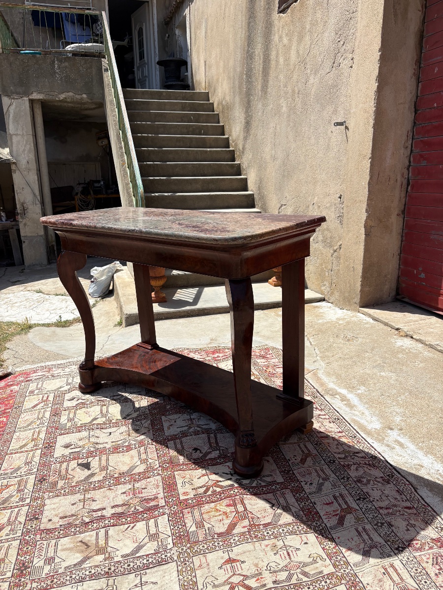 Console Table, Restored In 19th-century Mahogany-photo-5
