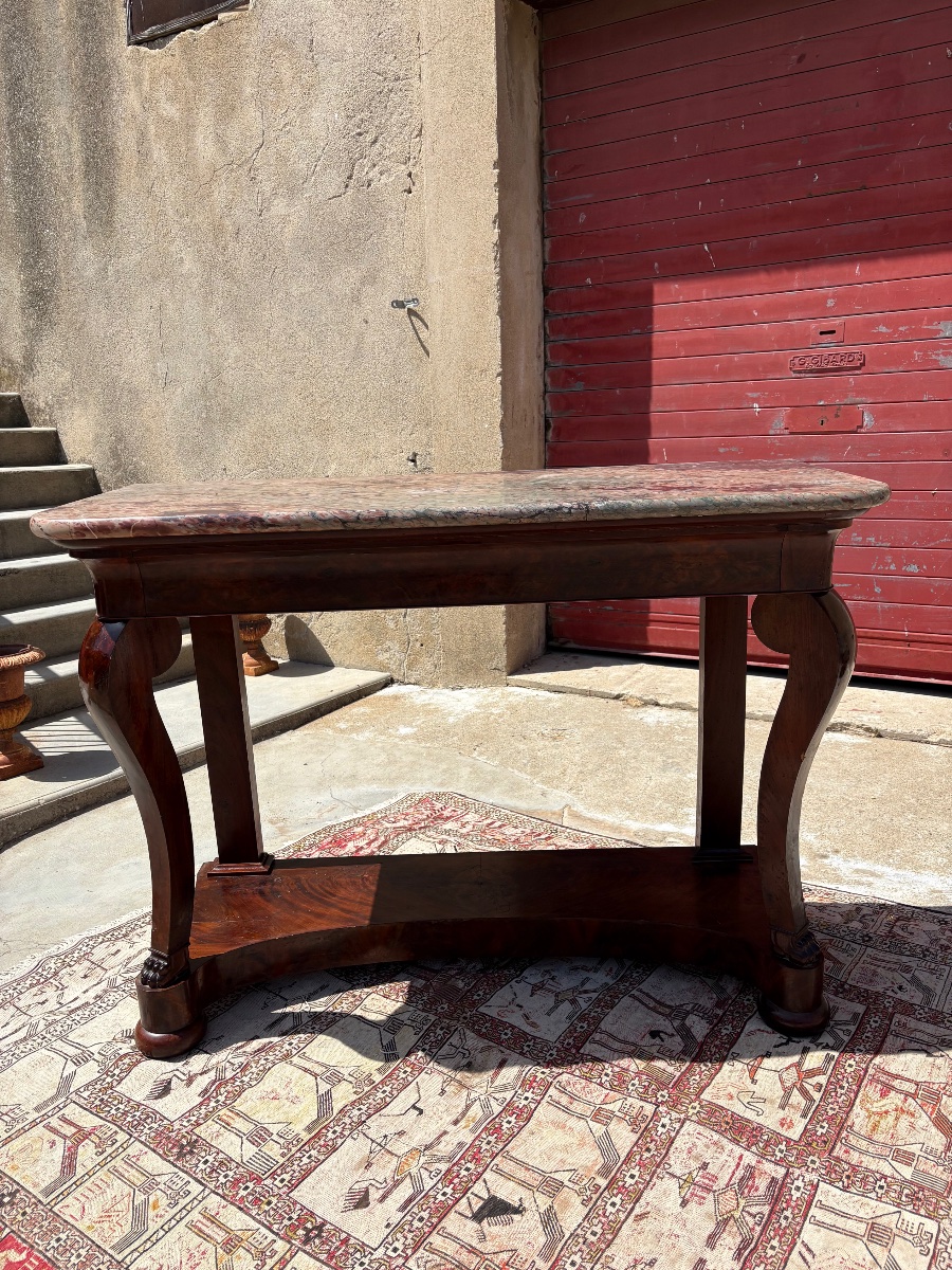 Console Table, Restored In 19th-century Mahogany-photo-6