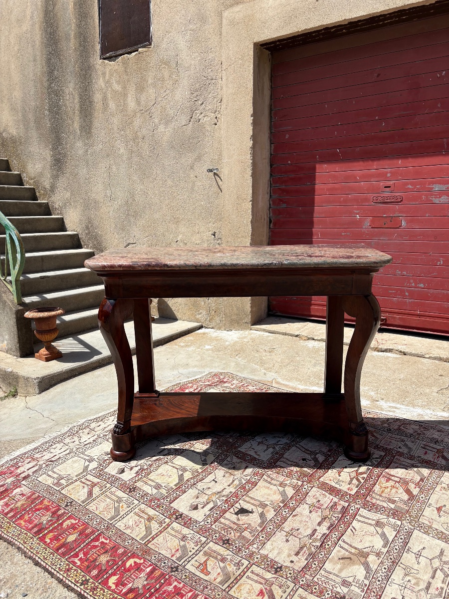 Console Table, Restored In 19th-century Mahogany