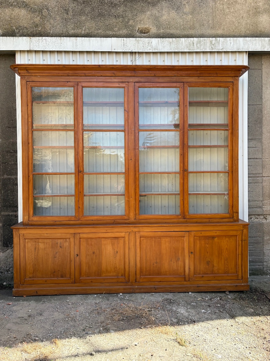 Grande bibliothèque de boiserie, d’époque, directoire fin XVIIIe siècle-photo-4