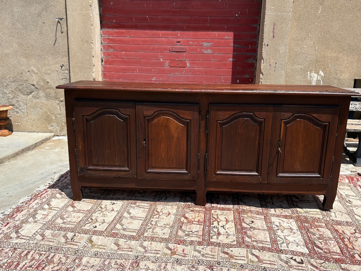 Louis XV Sideboard, Made Of Oak, With Four Doors, Dating From The 18th Century-photo-2