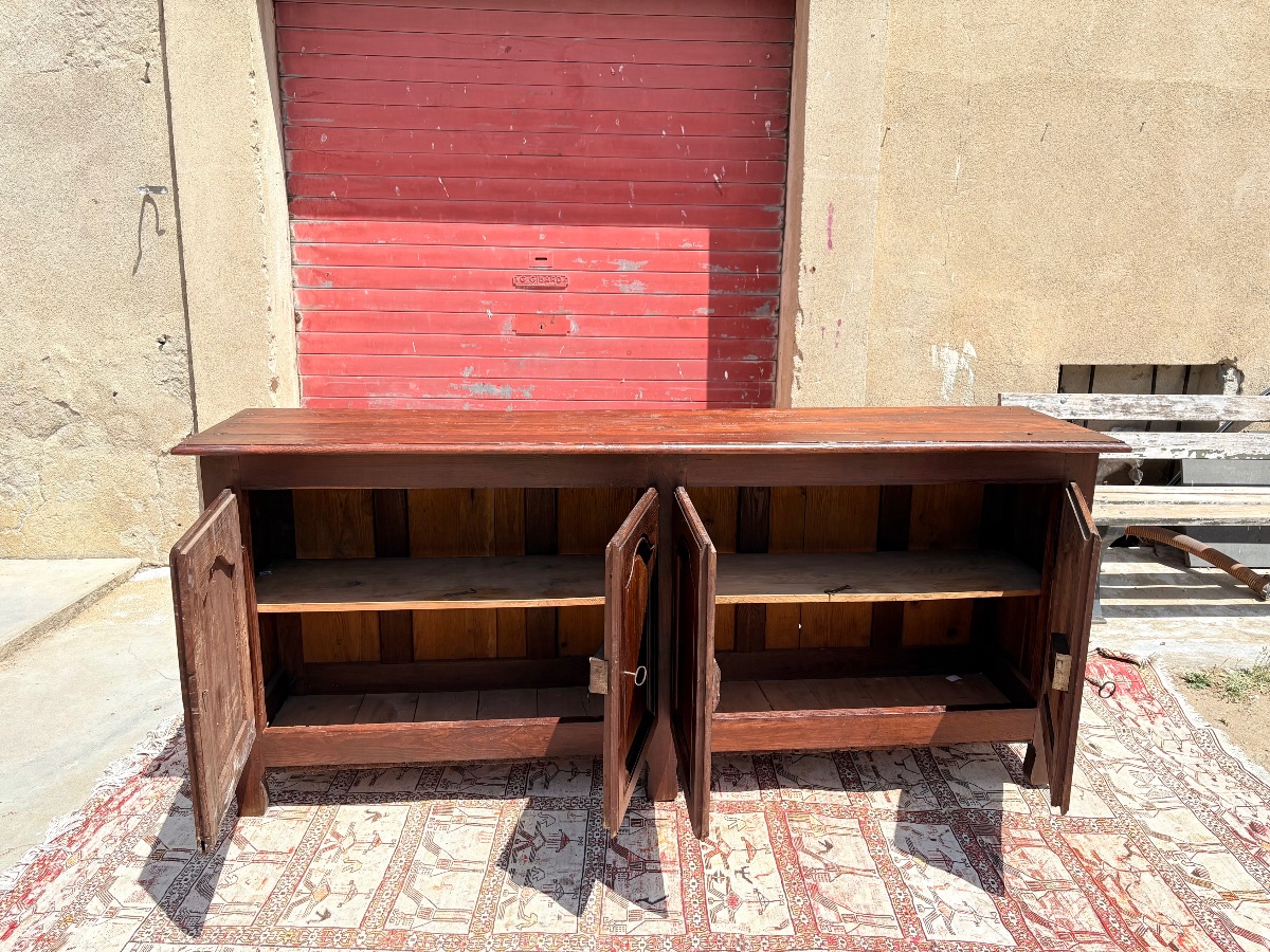 Louis XV Sideboard, Made Of Oak, With Four Doors, Dating From The 18th Century-photo-4