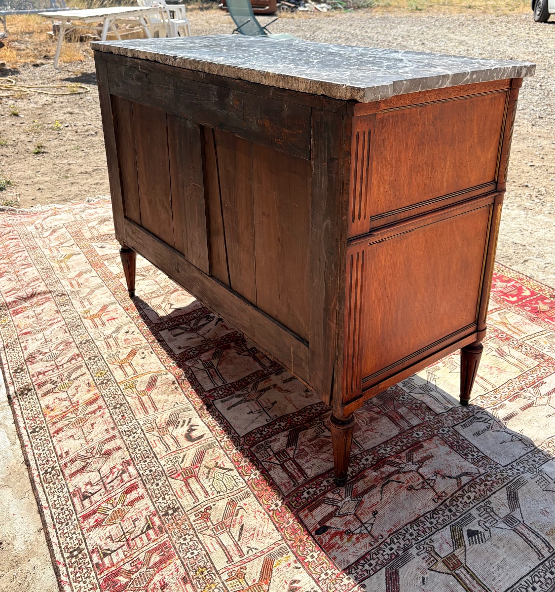 Louis XVI-style Chest Of Drawers, 18th-century Mahogany-photo-3