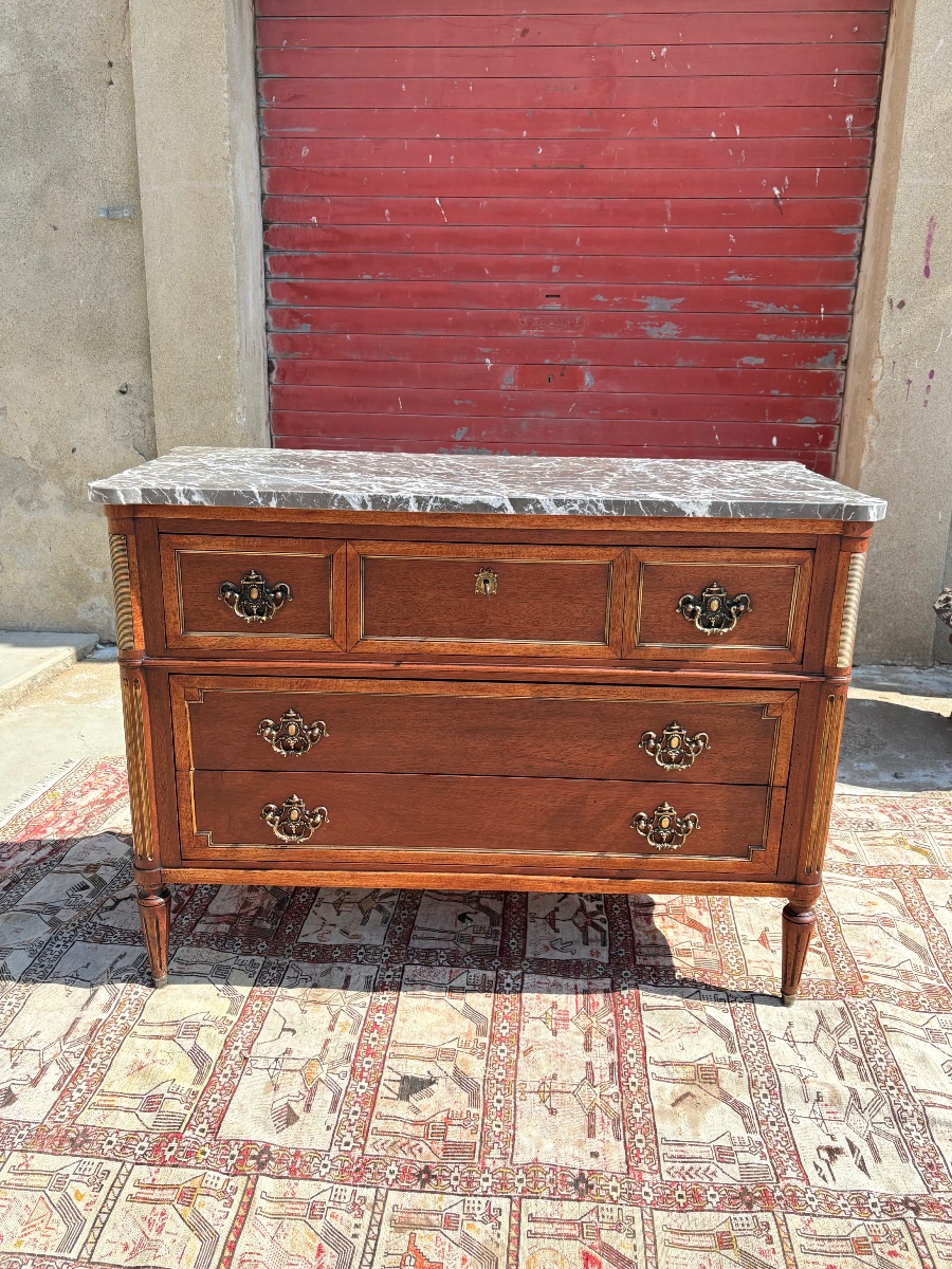 Louis XVI-style Chest Of Drawers, 18th-century Mahogany