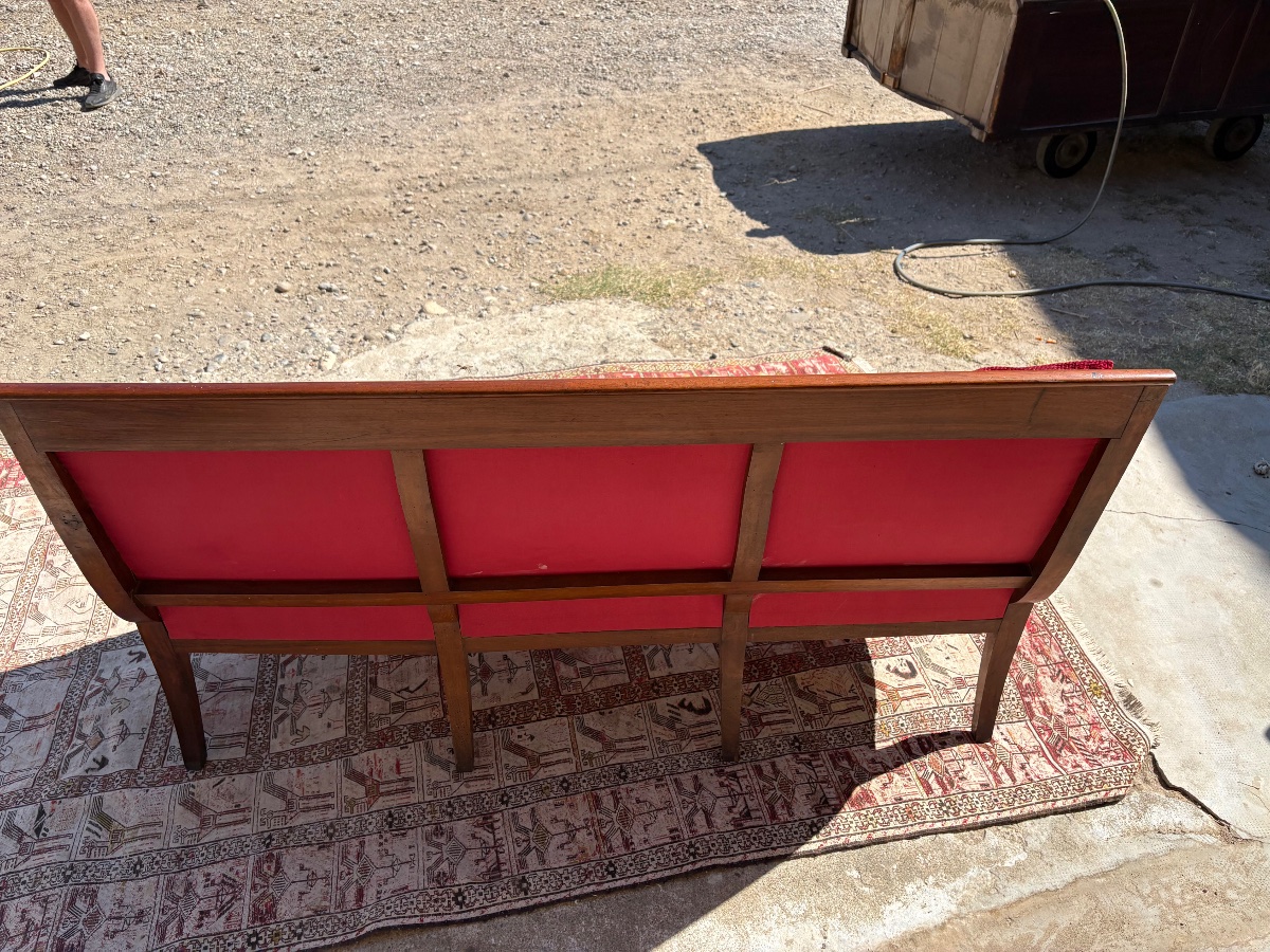 Sofa, Empire Style, Solid Mahogany, 19th Century-photo-2