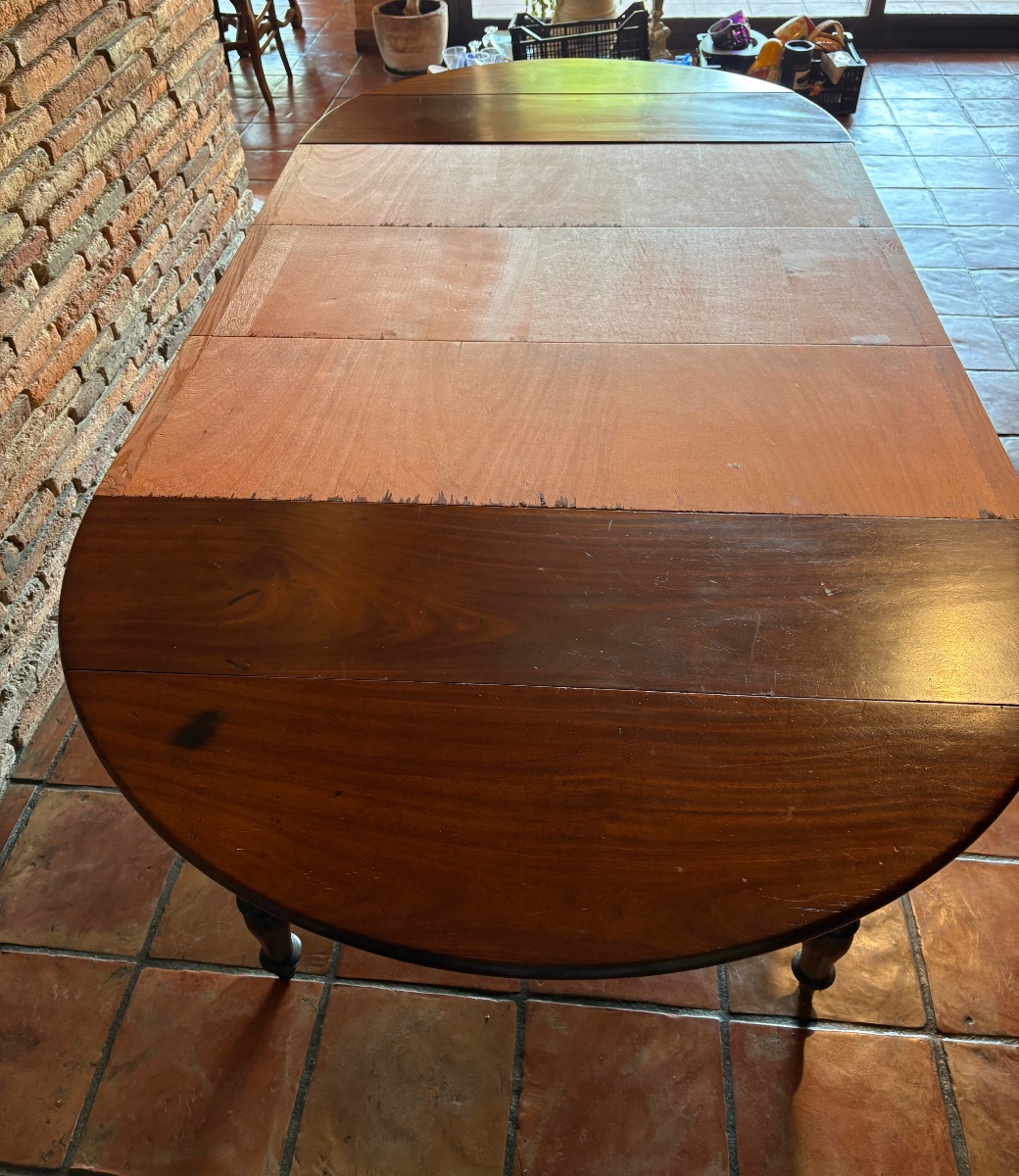 Dining Table, 19th-century Mahogany Restoration-photo-3