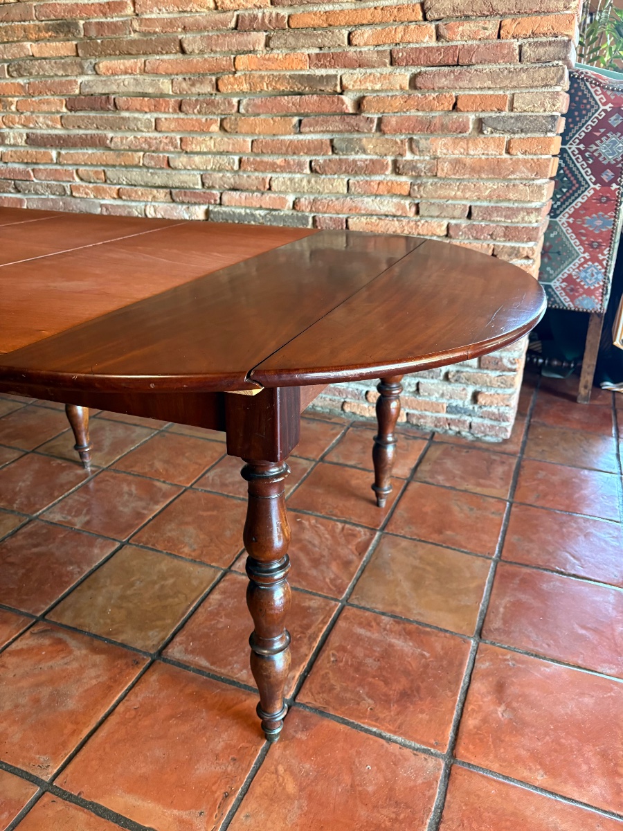 Dining Table, 19th-century Mahogany Restoration-photo-3