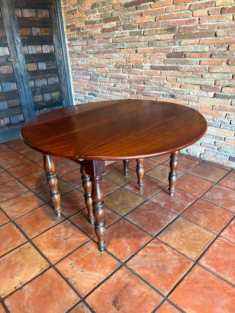 Dining Table, 19th-century Mahogany Restoration-photo-4