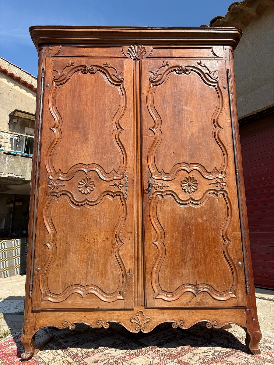 Armoire, régence provençale en noyer d’époque XVIIIe siècle-photo-4