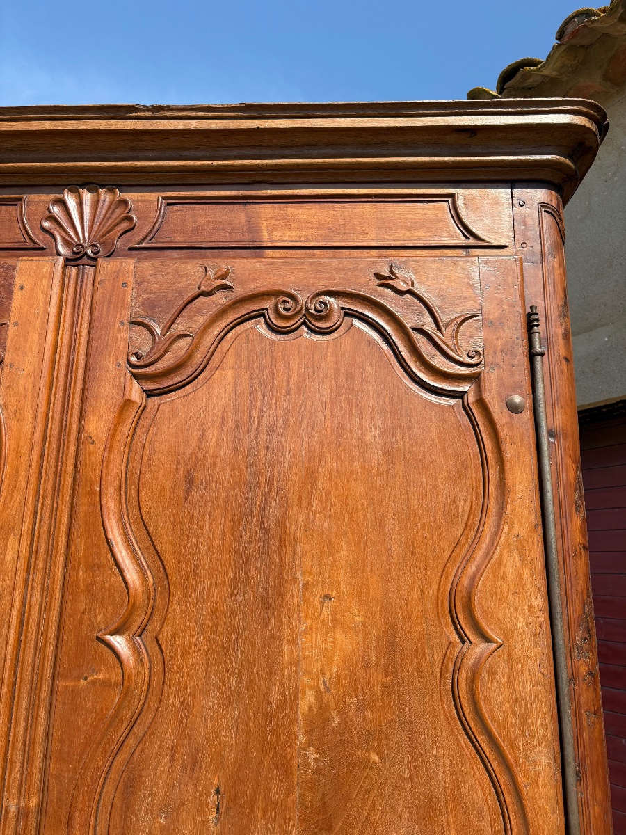 Armoire, régence provençale en noyer d’époque XVIIIe siècle-photo-4