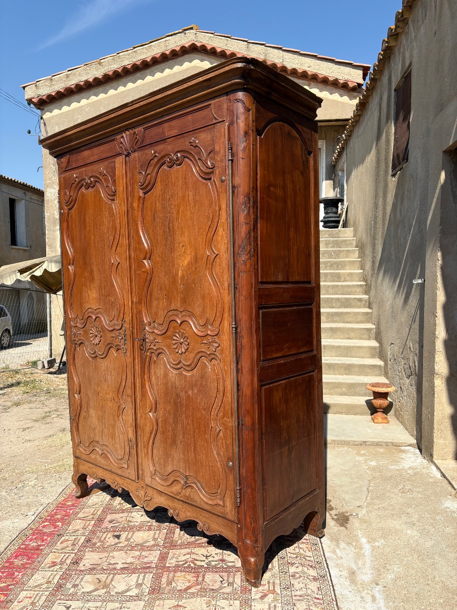 Armoire, régence provençale en noyer d’époque XVIIIe siècle-photo-6