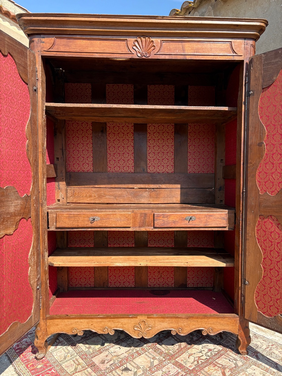 Armoire, régence provençale en noyer d’époque XVIIIe siècle-photo-7