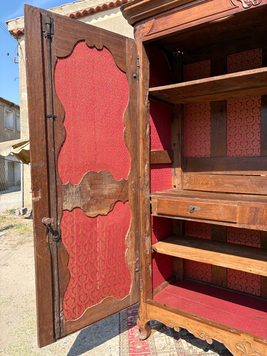 Armoire, régence provençale en noyer d’époque XVIIIe siècle-photo-8