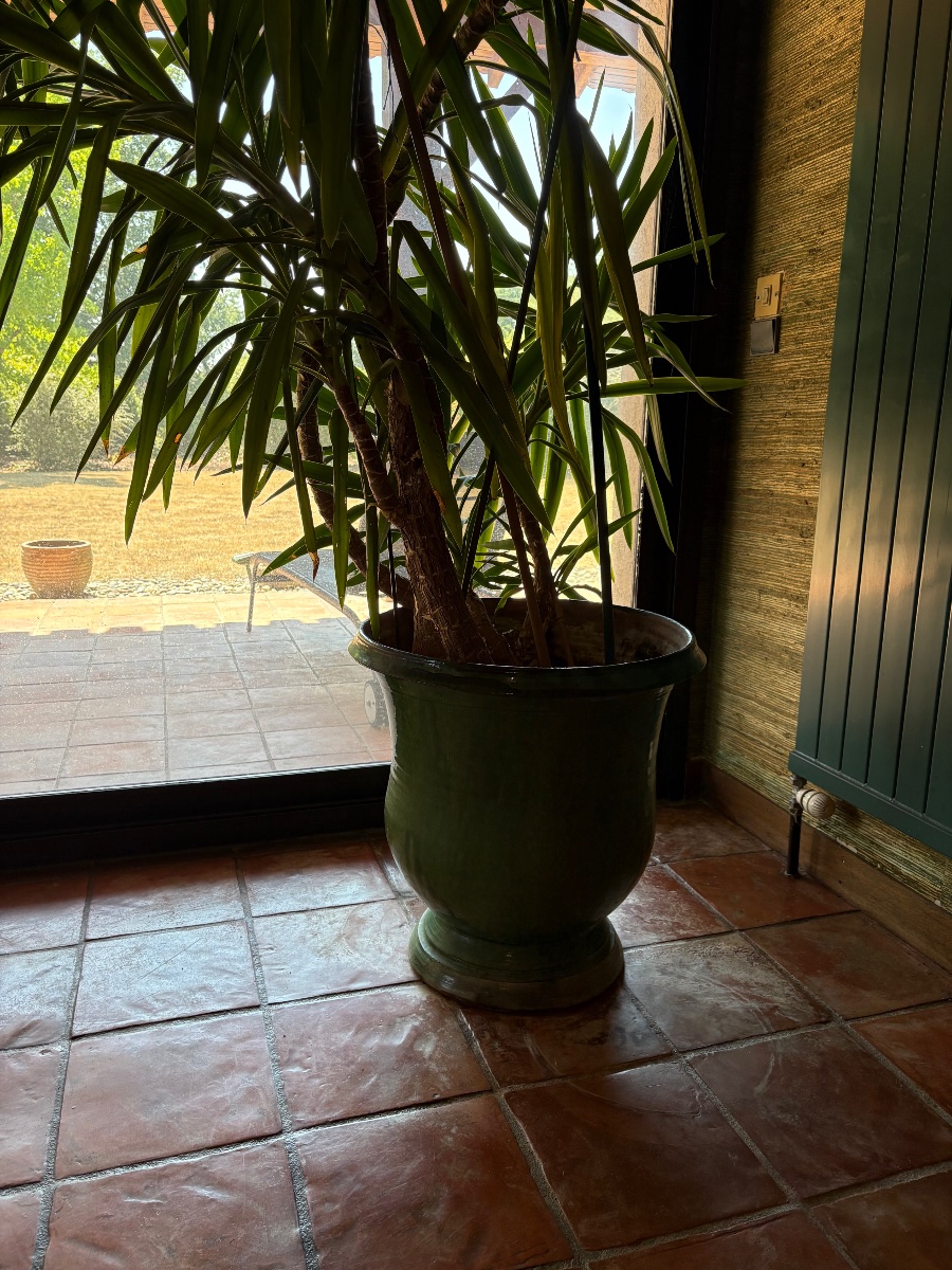 Planters From Anduze, Made Of Green-glazed Terracotta, Circa 1960-photo-2