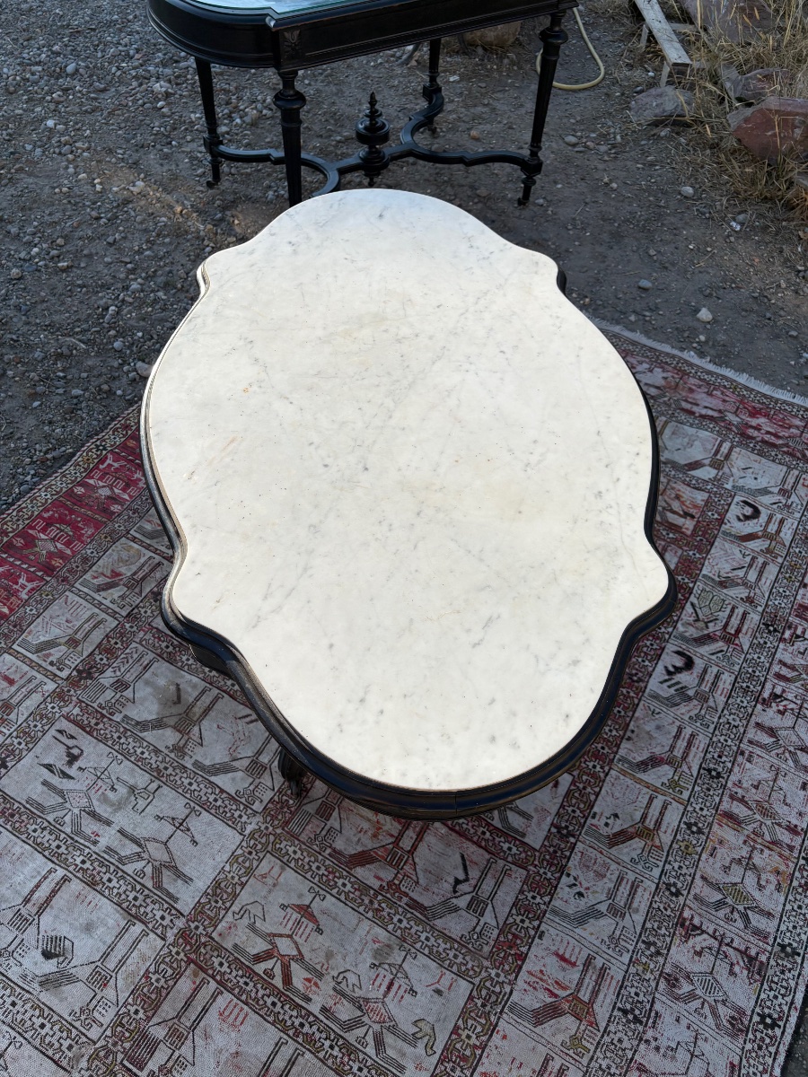 Napoleon III-style Side Table, Made Of Wood, Blackened, 19th Century-photo-2