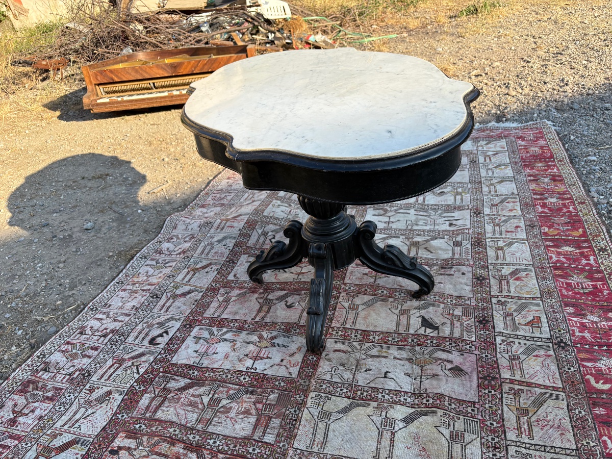 Napoleon III-style Side Table, Made Of Wood, Blackened, 19th Century-photo-3