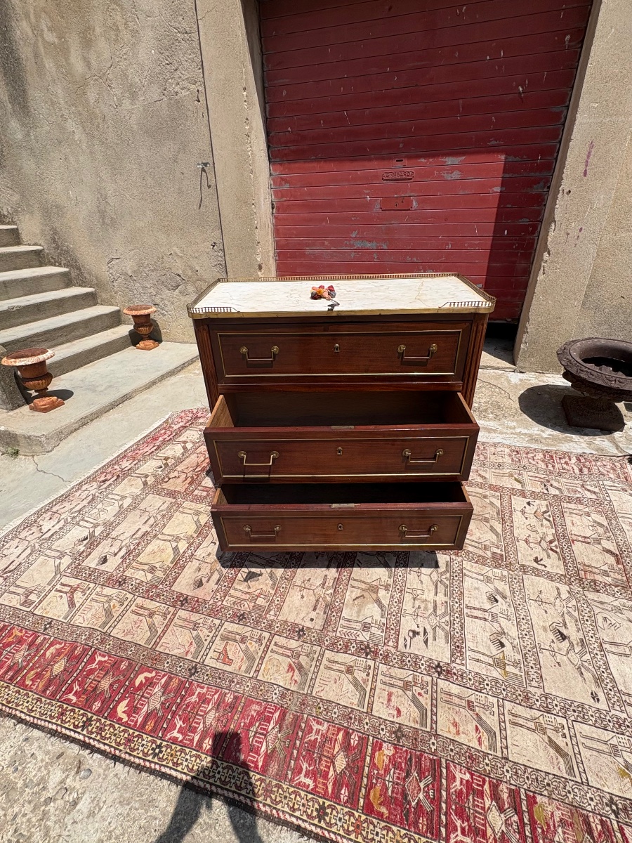 Commode Secrétaire, Louis XVI, en acajou d’époque XVIIIe siècle-photo-2