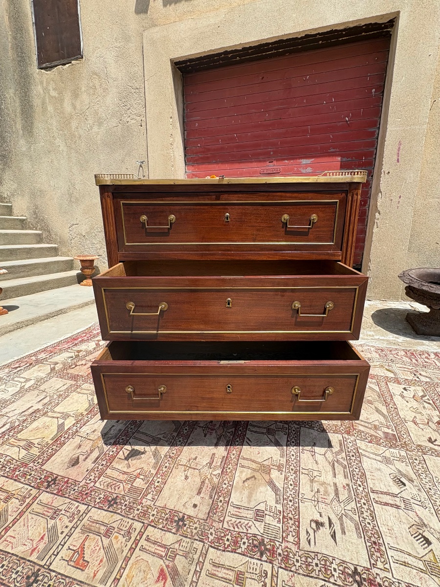 Commode Secrétaire, Louis XVI, en acajou d’époque XVIIIe siècle-photo-3