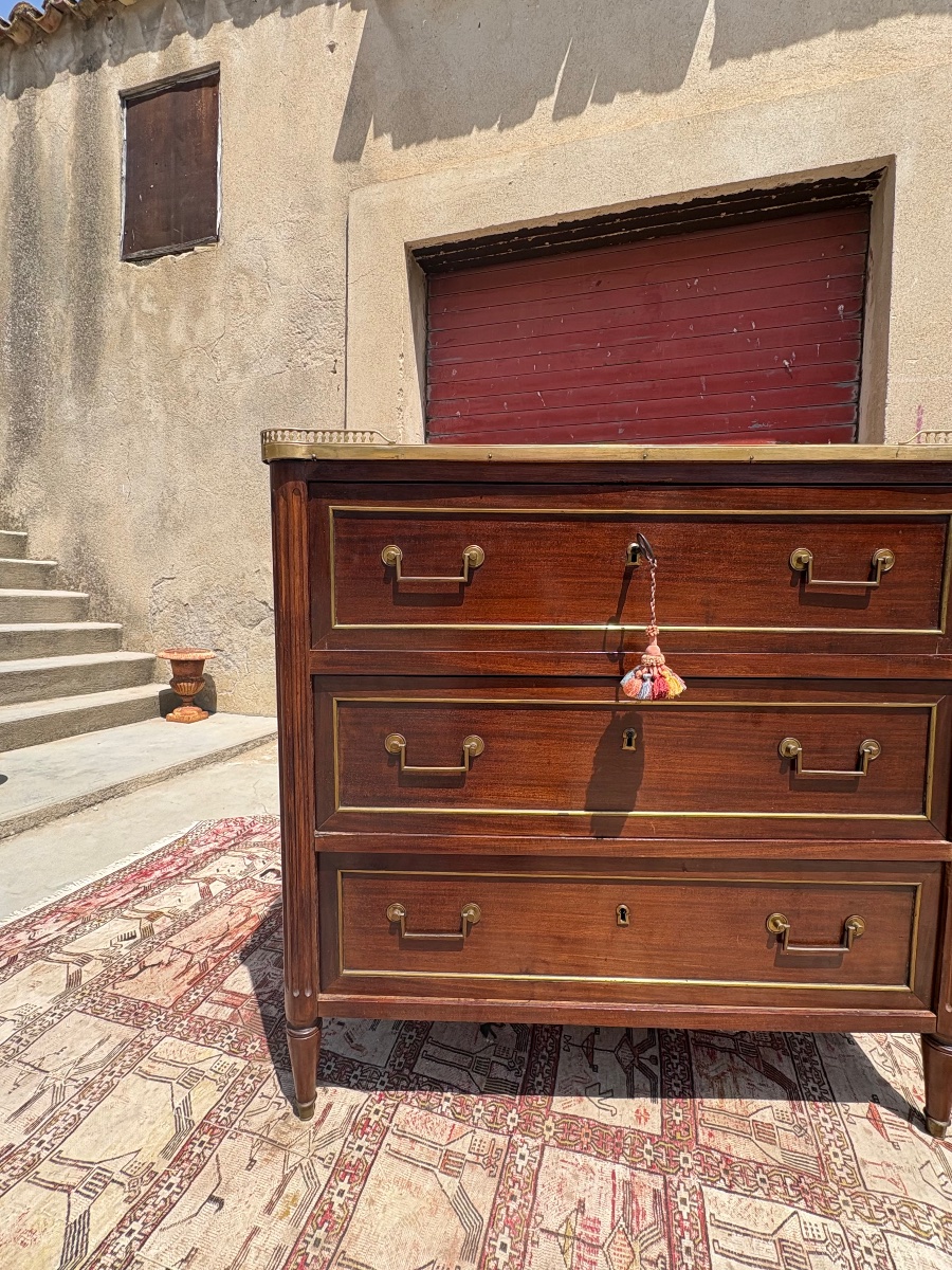 Commode Secrétaire, Louis XVI, en acajou d’époque XVIIIe siècle-photo-3
