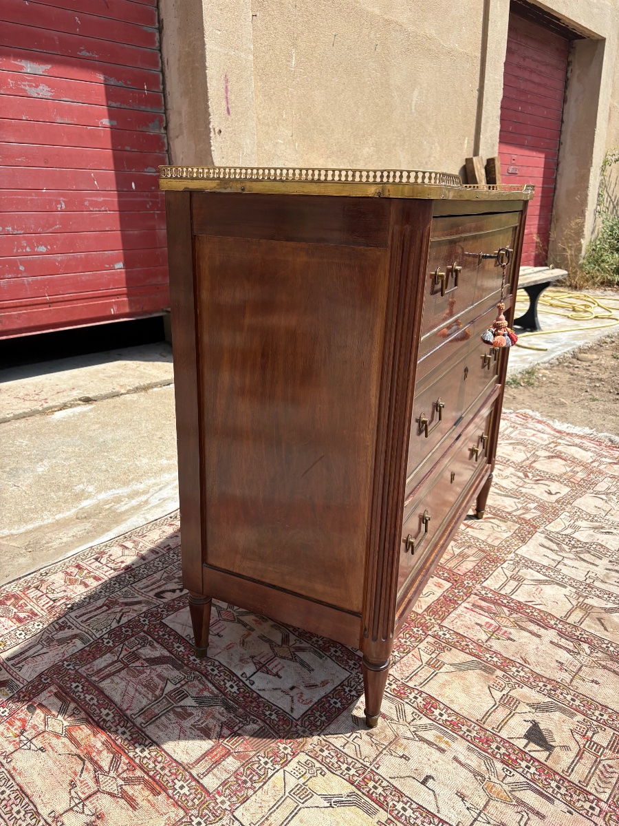 Commode Secrétaire, Louis XVI, en acajou d’époque XVIIIe siècle-photo-6