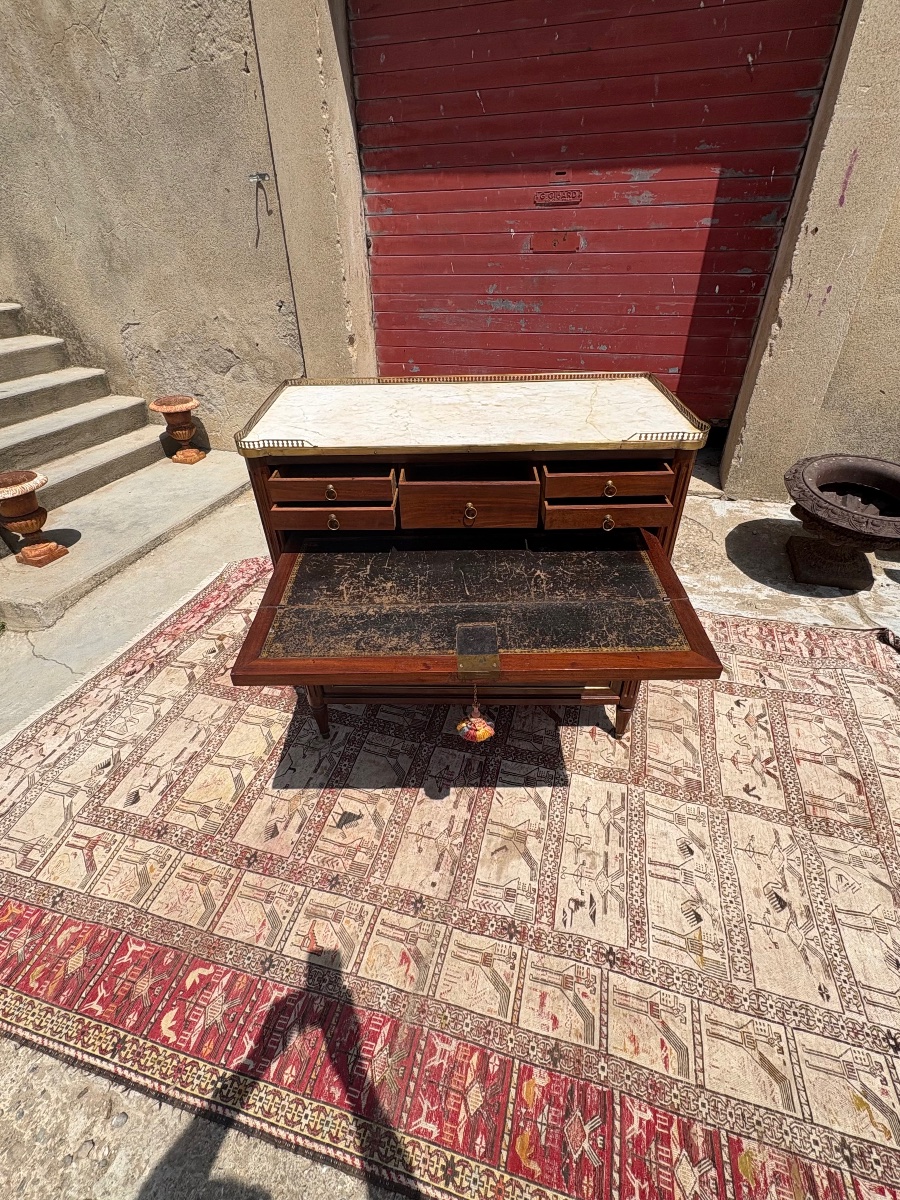 Commode Secrétaire, Louis XVI, en acajou d’époque XVIIIe siècle-photo-8