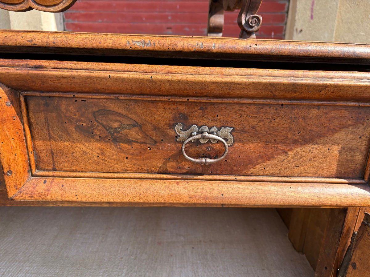 Provençal Sideboard, Regency Style In Walnut, Solid Wood, 18th-century-photo-2