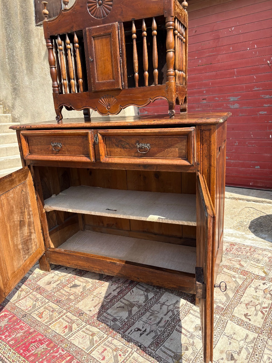Provençal Sideboard, Regency Style In Walnut, Solid Wood, 18th-century-photo-2