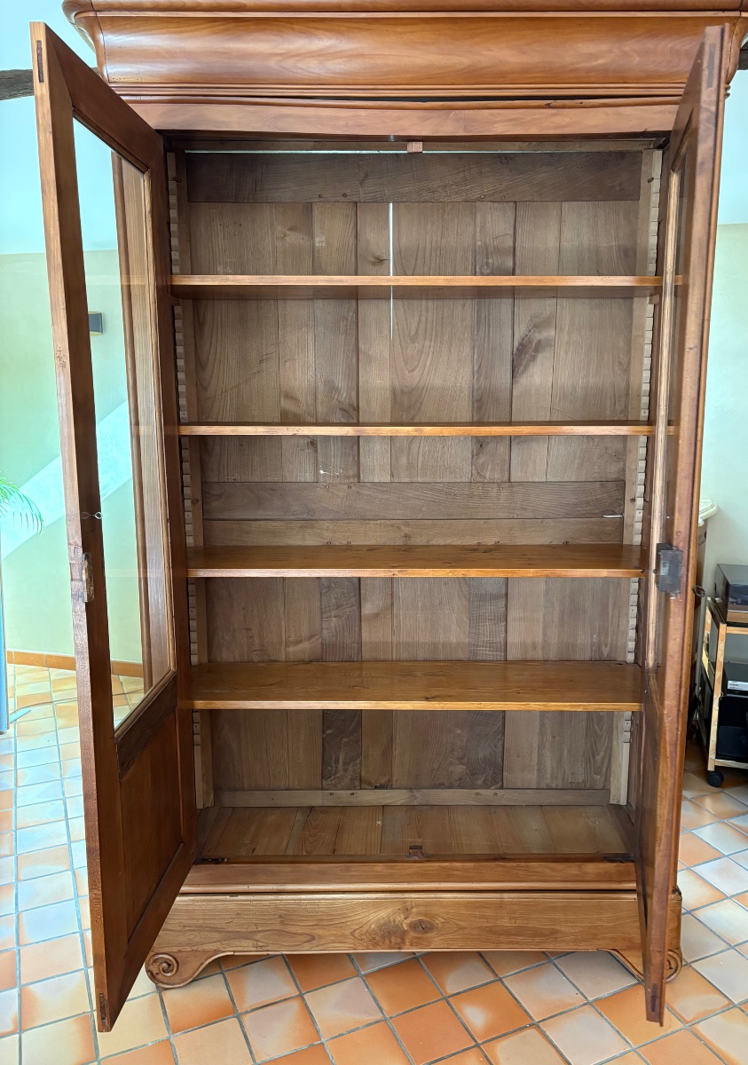 Bibliothèque, Louis-Philippe, Mérisier, d’époque XIXe siècle-photo-2