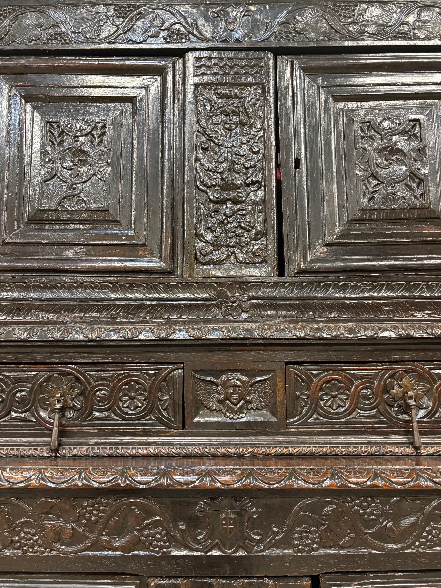 Buffet renaissance en chêne  d’époque, fin 16e début XVIIe siècle-photo-6