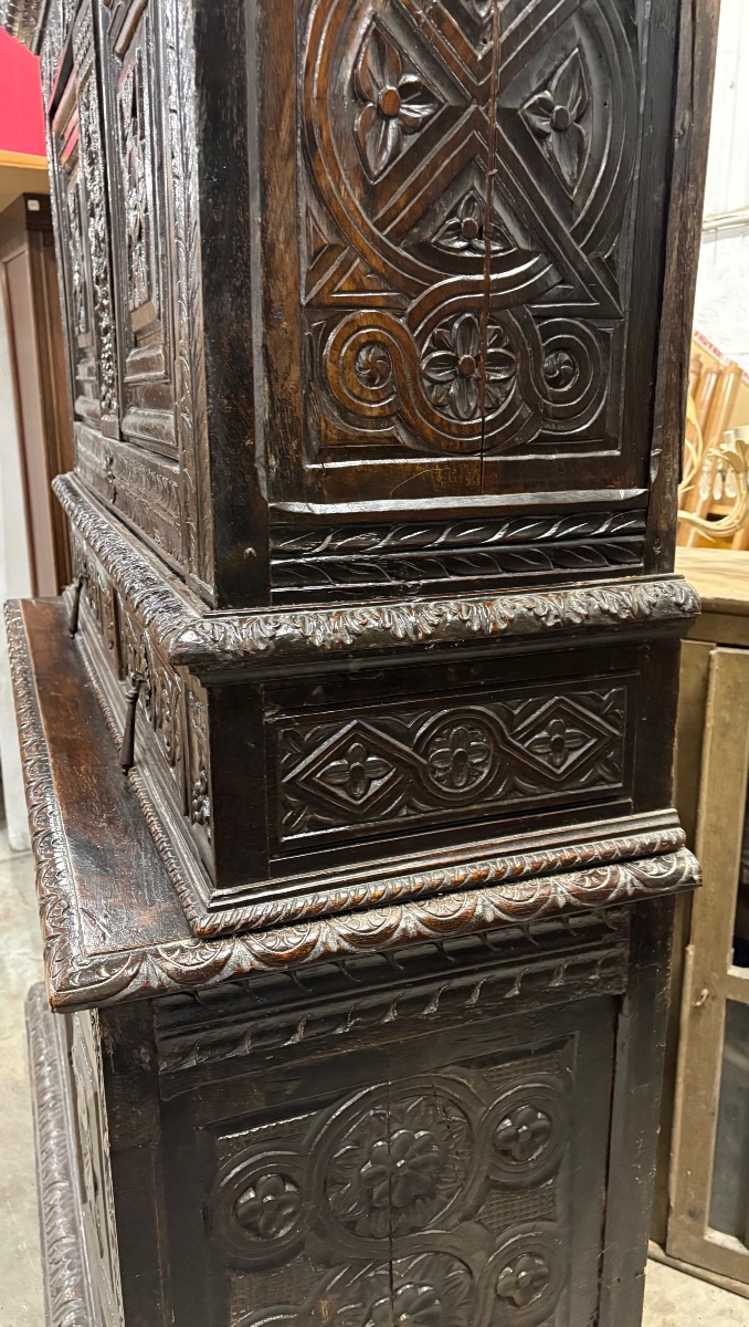 Buffet renaissance en chêne  d’époque, fin 16e début XVIIe siècle-photo-8