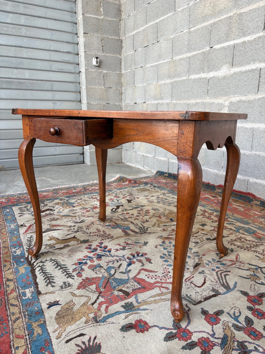 Louis XV-style Game Table, Made Of Walnut, 18th Century-photo-2