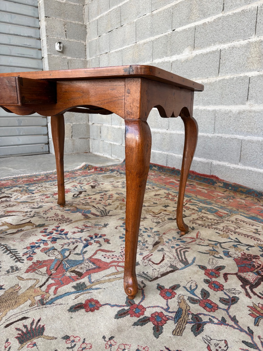Louis XV-style Game Table, Made Of Walnut, 18th Century-photo-3