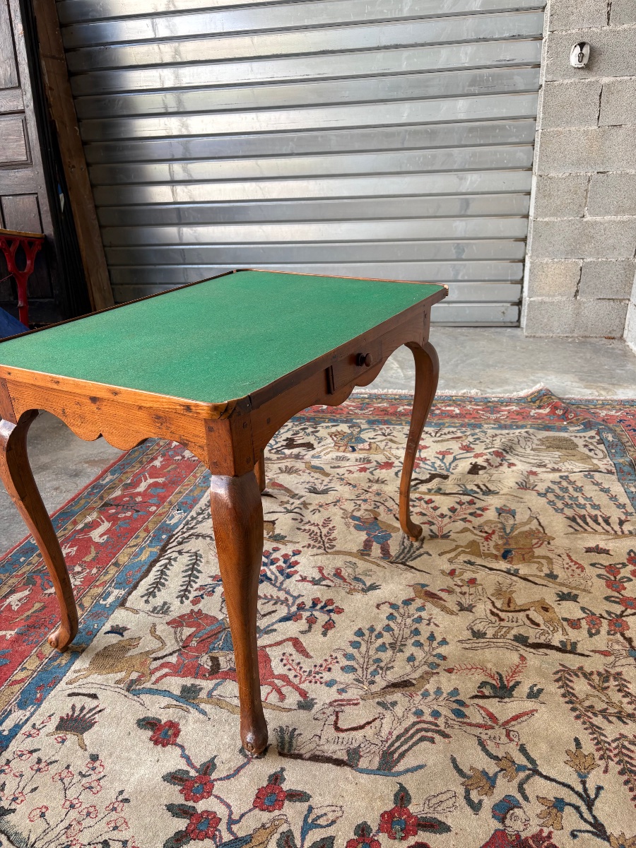 Louis XV-style Game Table, Made Of Walnut, 18th Century-photo-4