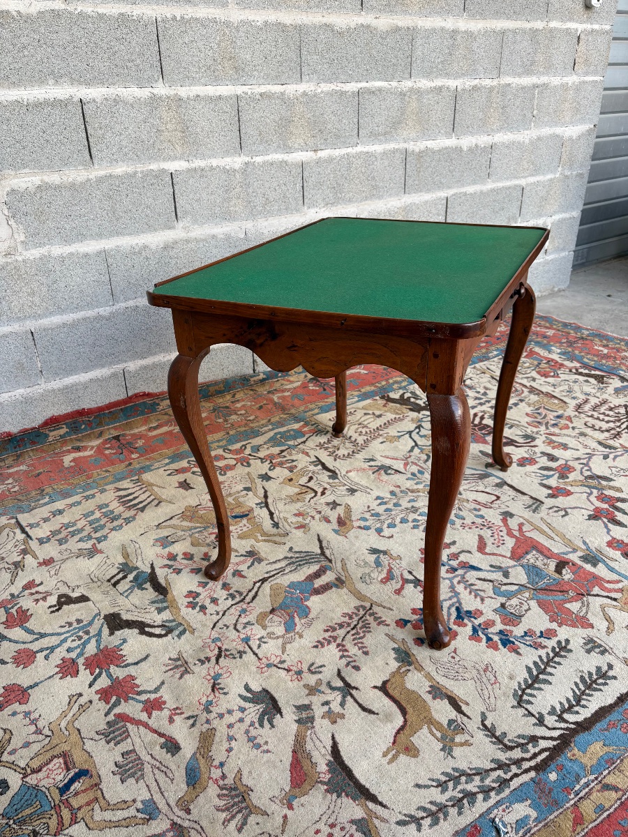 Louis XV-style Game Table, Made Of Walnut, 18th Century-photo-1