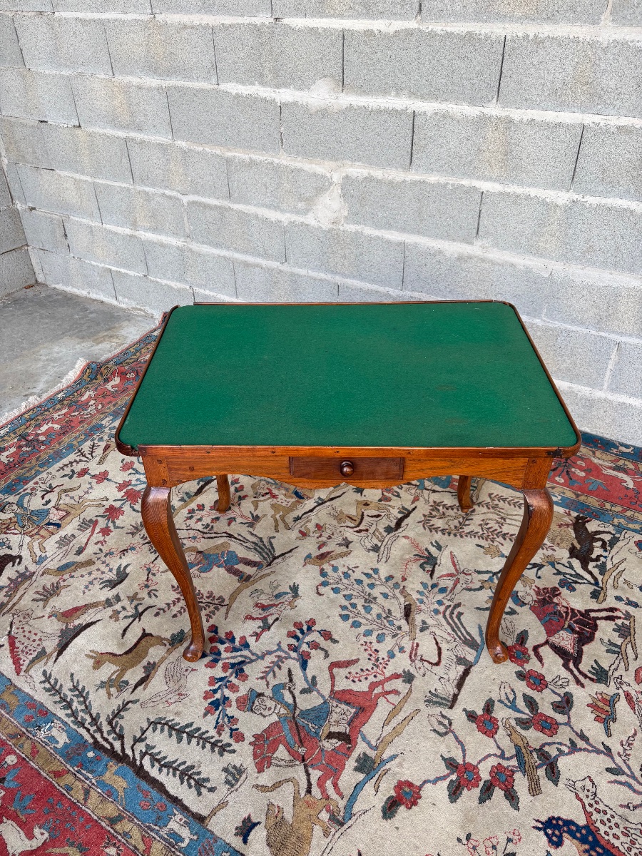 Louis XV-style Game Table, Made Of Walnut, 18th Century-photo-2