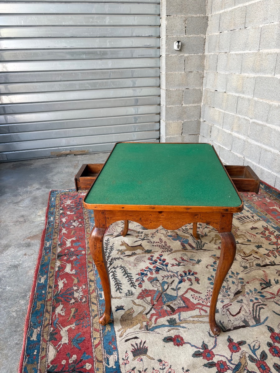 Louis XV-style Game Table, Made Of Walnut, 18th Century-photo-6